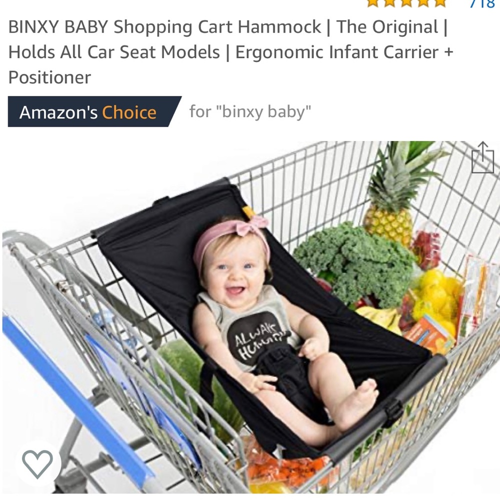 Binxy Baby Shopping Cart Hammock Black